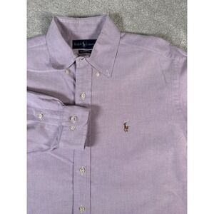 Vtg Polo Ralph Lauren Button Shirt Lavender 15.5-32/33 Oxford Classic Fit Preppy